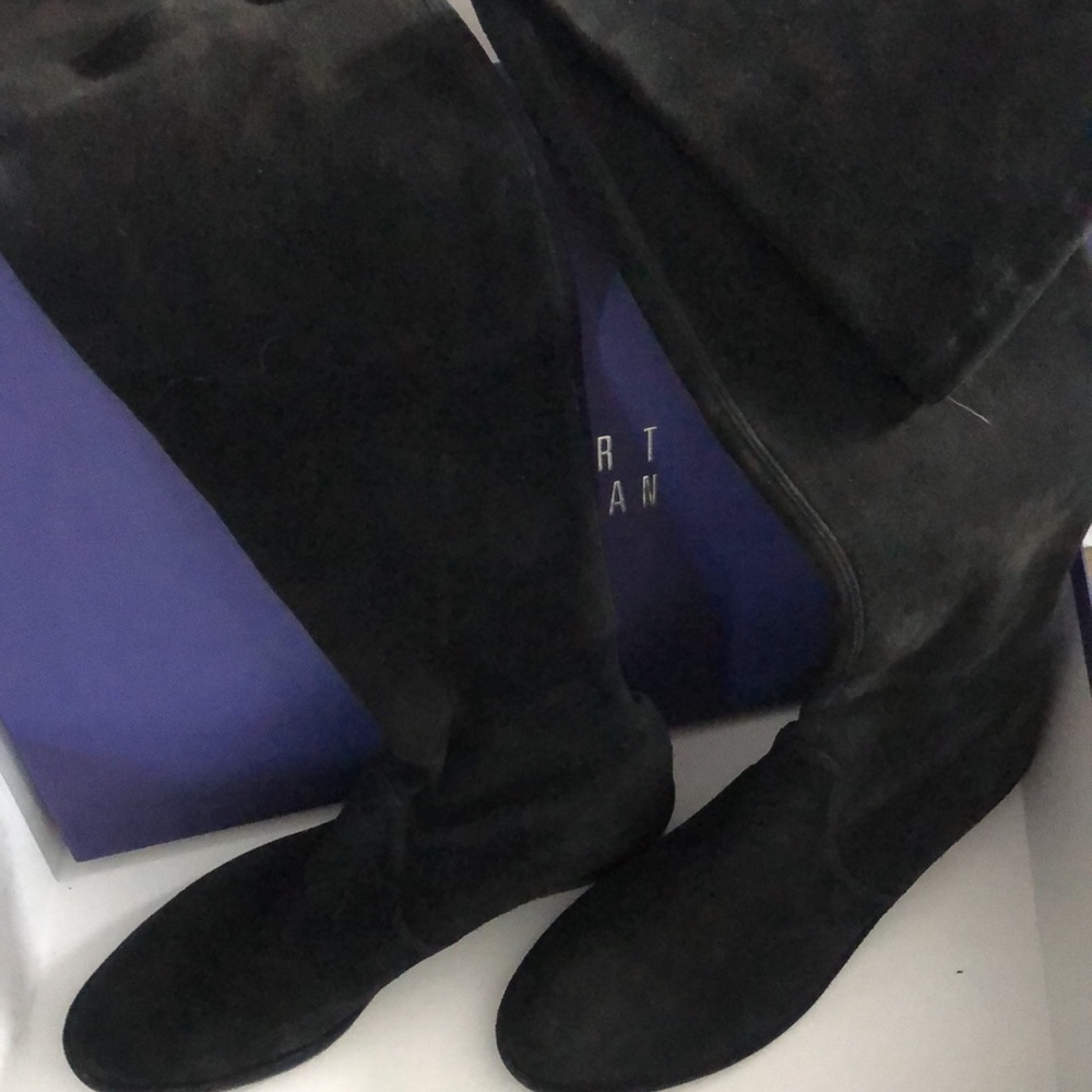 Stuart Weitzman Black Suede Over-the-Knee boots - Picture 3 of 5